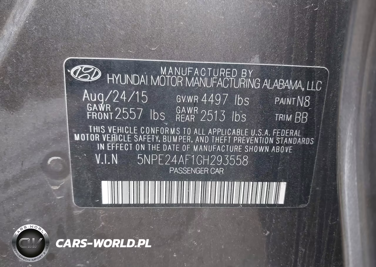 2016 Hyundai Sonata Se VIN:5NPE24AF1GH293558 - 9