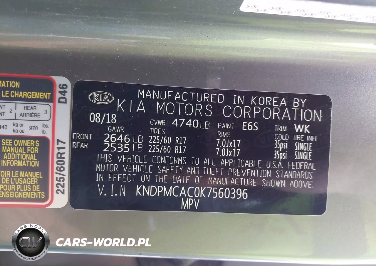 2019 Kia Sportage Lx VIN:KNDPMCAC0K7560396 - 9