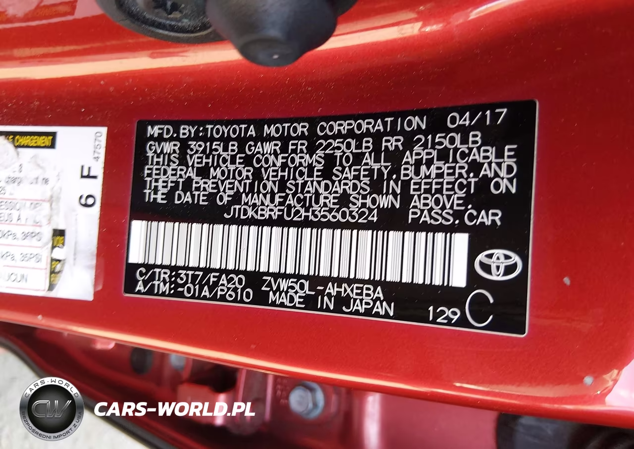 2017 Toyota Prius One VIN:JTDKBRFU2H3560324 - 9