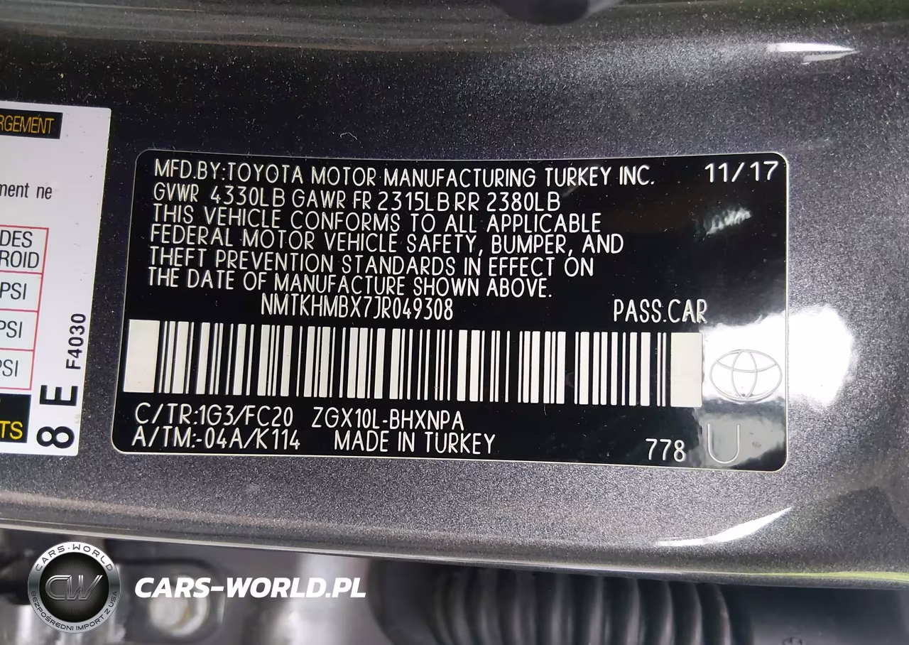 2018 Toyota C-Hr Xle VIN:NMTKHMBX7JR049308 - 9