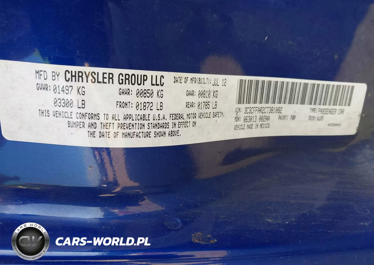 2012 Fiat 500 Pop VIN:3C3CFFAR2CT381082 - 9