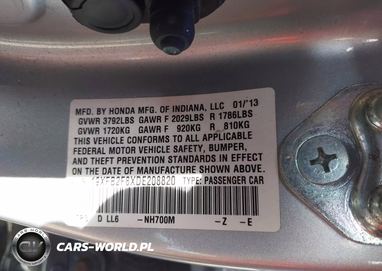 2013 Honda Civic Ex VIN:19XFB2F8XDE208820 - 9
