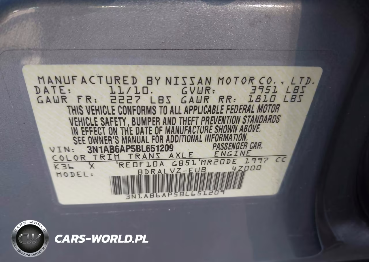 2011 Nissan Sentra 2.0Sl VIN:3N1AB6AP5BL651209 - 9