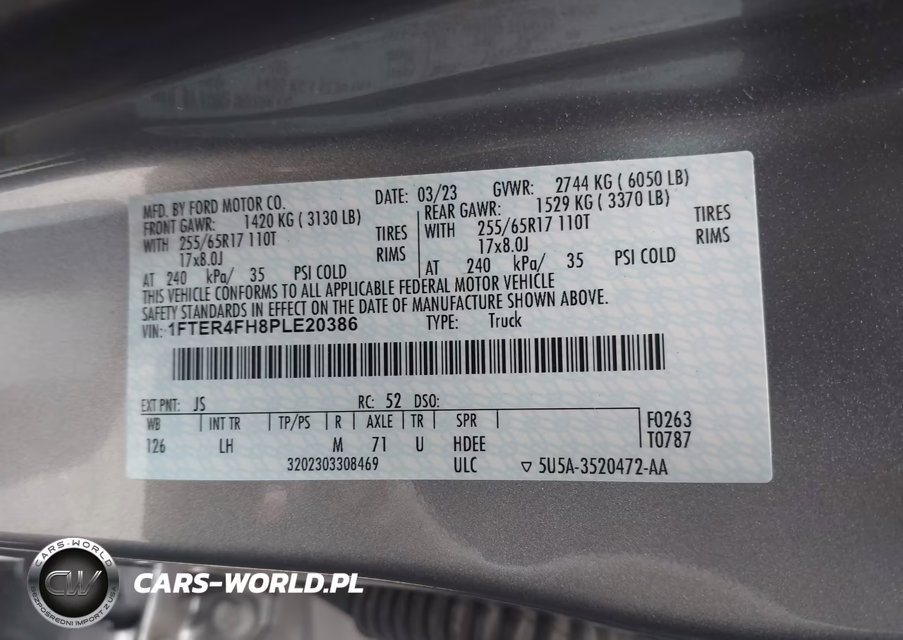 2023 Ford Ranger Xlt VIN:1FTER4FH8PLE20386 - 9