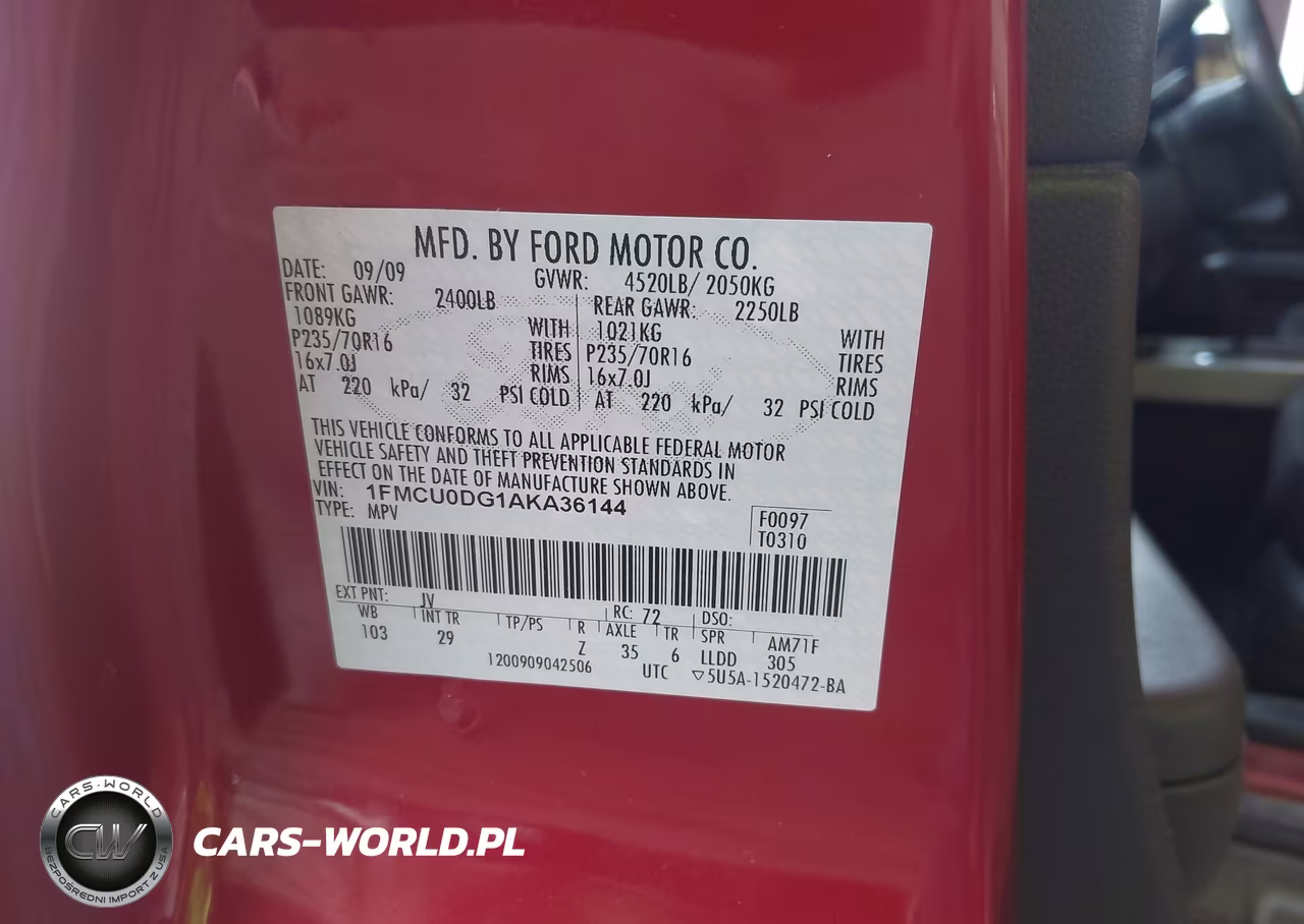 2010 Ford Escape Xlt VIN:1FMCU0DG1AKA36144 - 9
