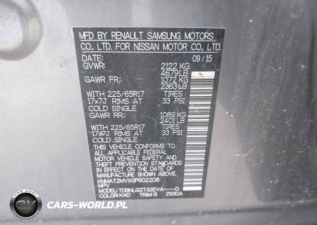 2016 Nissan Rogue Sv VIN:KNMAT2MVXGP602208 - 9