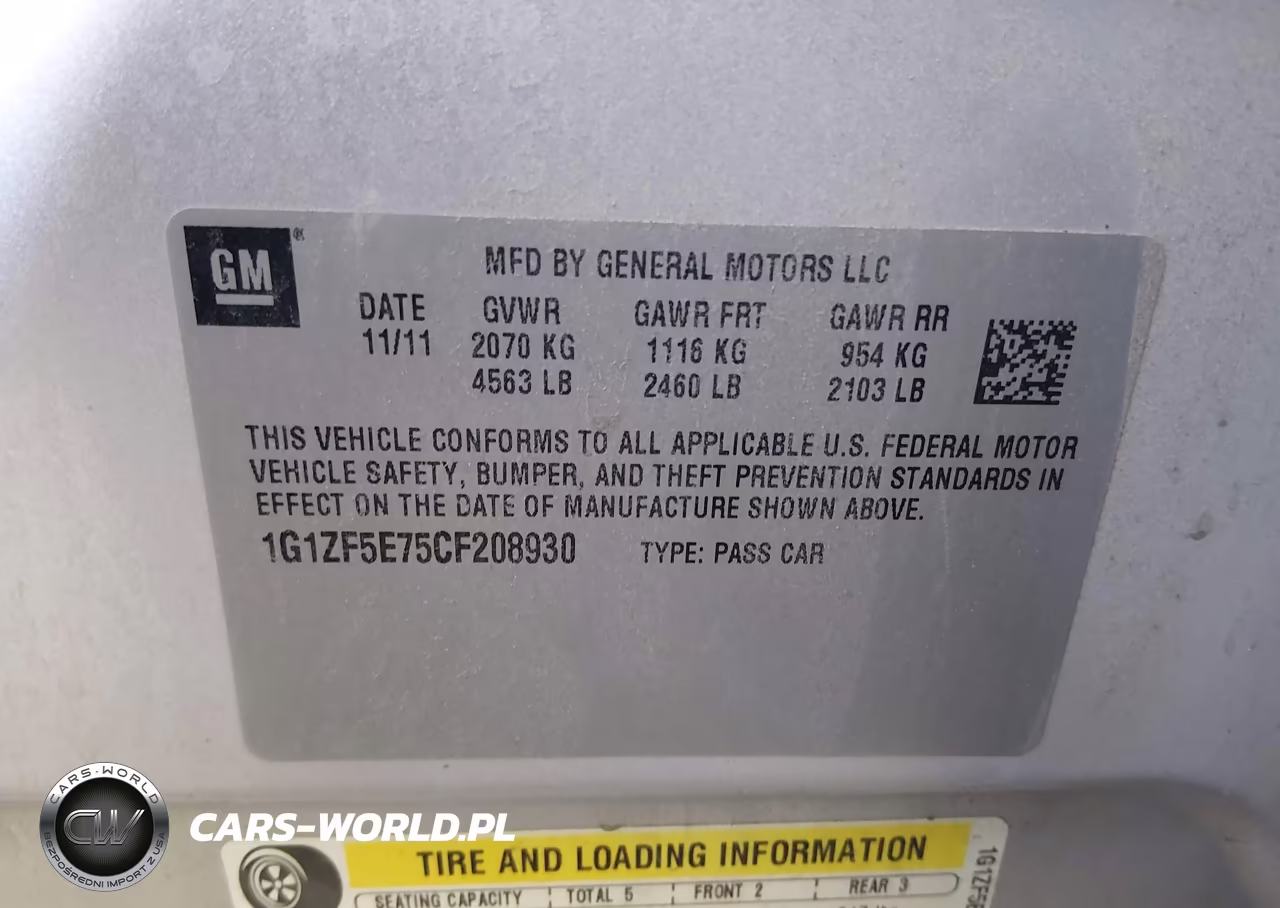 2012 Chevrolet Malibu 3Lt VIN:1G1ZF5E75CF208930 - 9