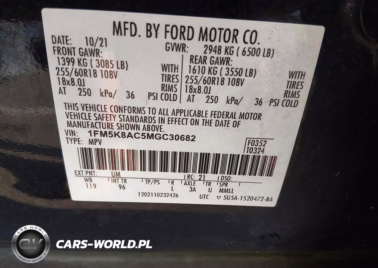 2021 Ford Police Interceptor Utility VIN:1FM5K8AC5MGC30682 - 9