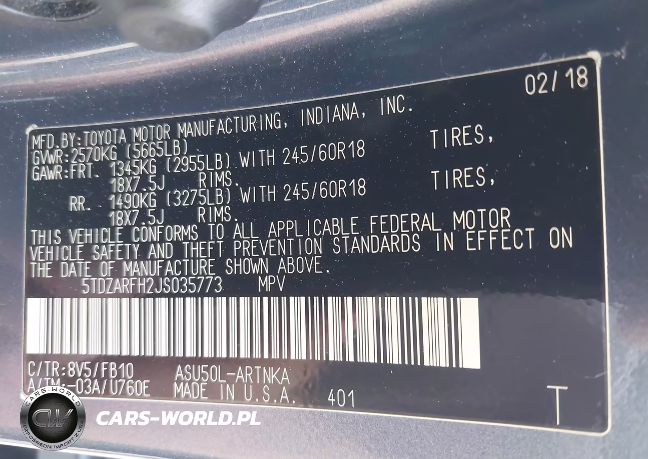 2018 Toyota Highlander Le VIN:5TDZARFH2JS035773 - 9