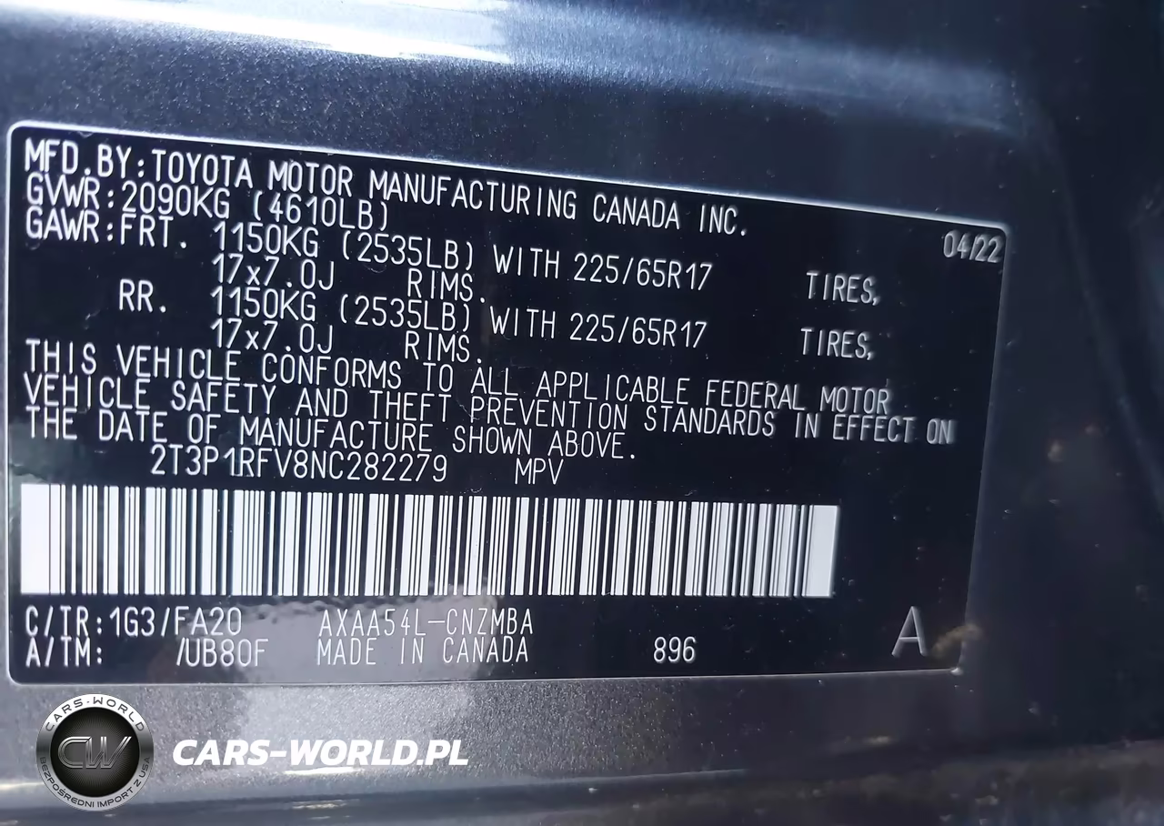 2022 Toyota Rav4 Xle VIN:2T3P1RFV8NC282279 - 9