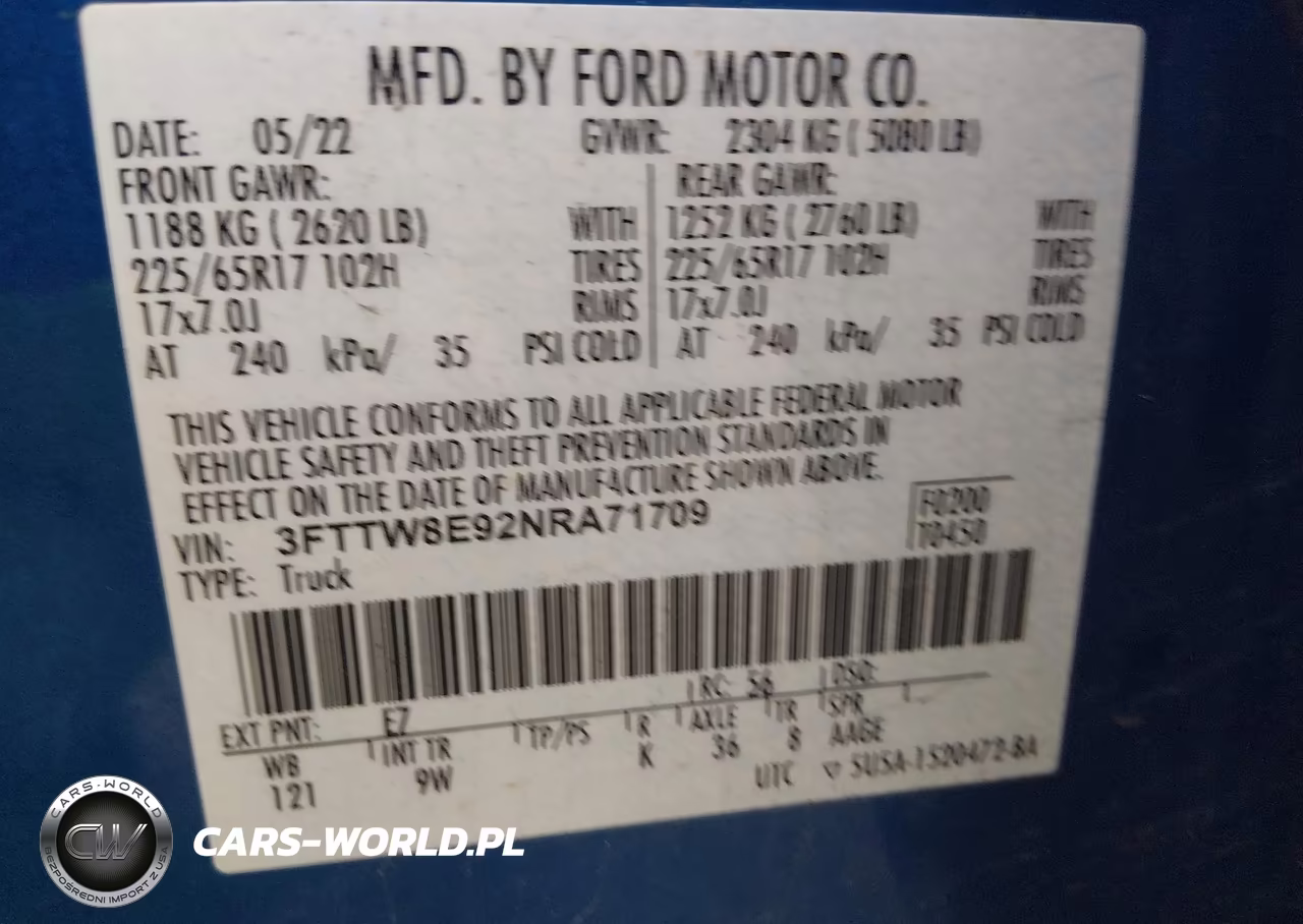 2022 Ford Maverick Xl VIN:3FTTW8E92NRA71709 - 9