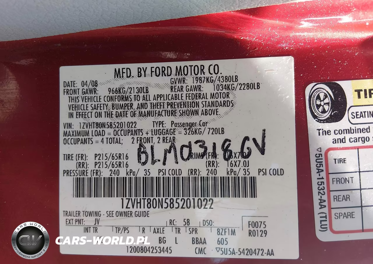 2008 Ford Mustang V6 Deluxe-V6 Premium VIN:1ZVHT80N585201022 - 9