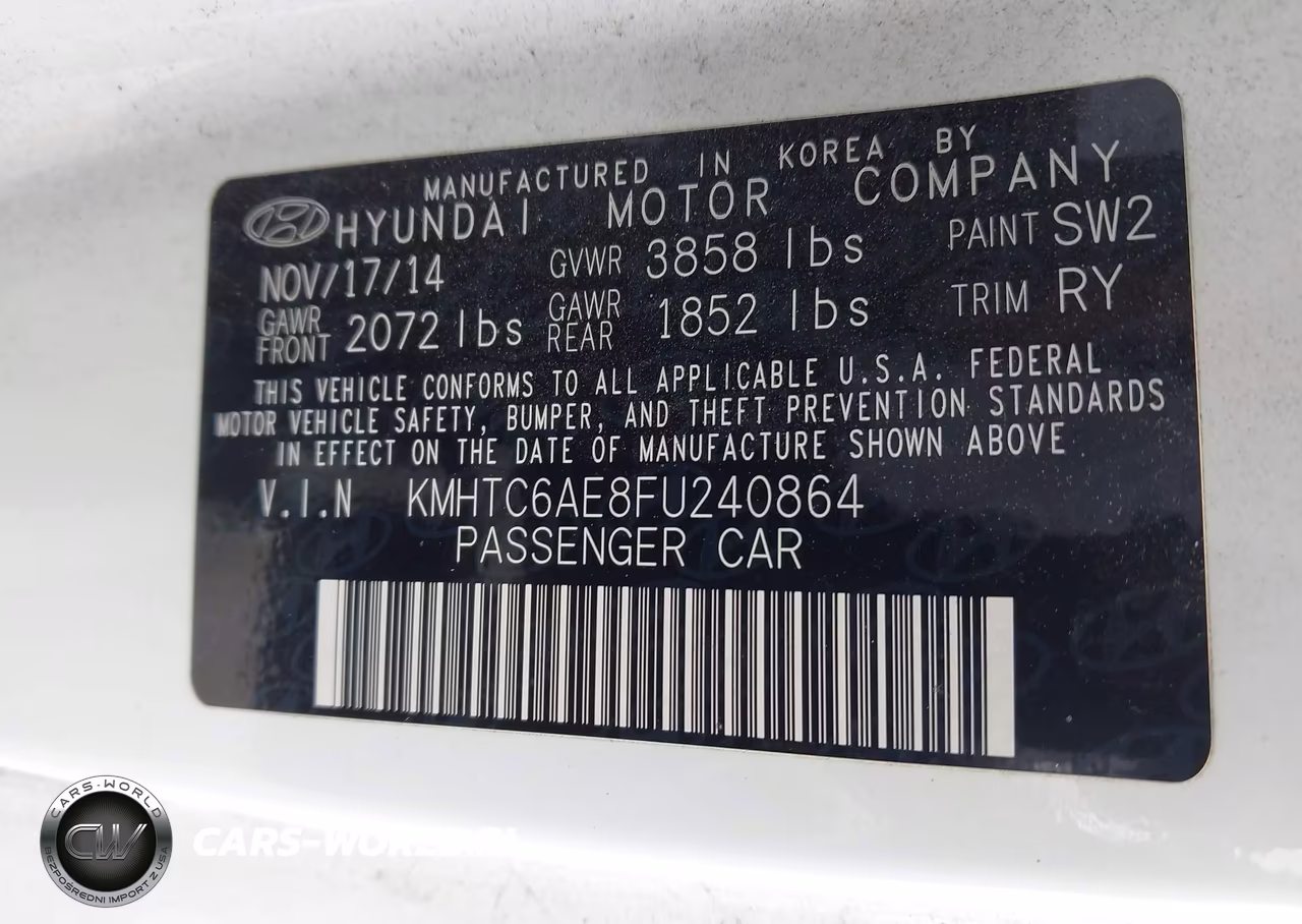 2015 Hyundai Veloster Turbo VIN:KMHTC6AE8FU240864 - 9