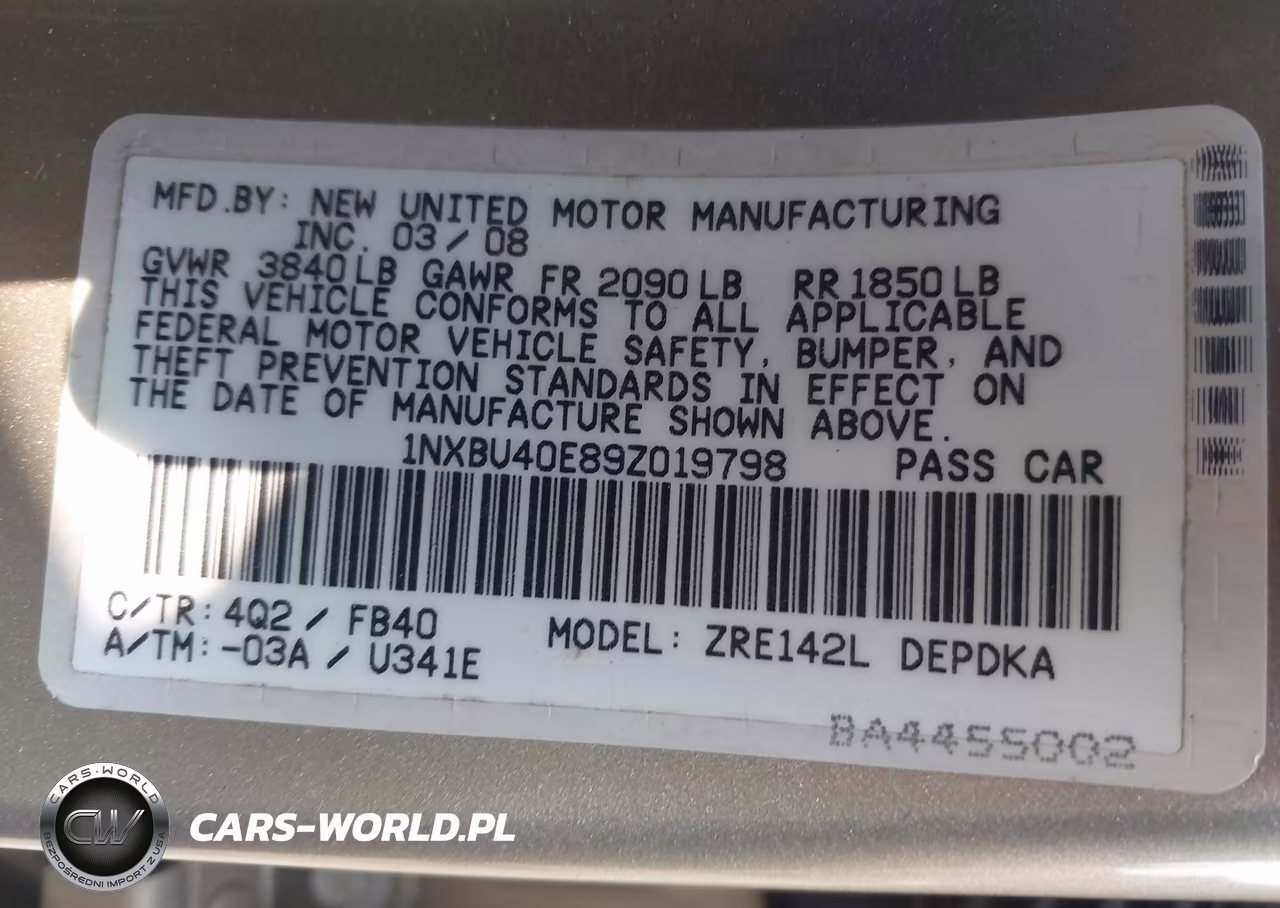 2009 Toyota Corolla Le VIN:1NXBU40E89Z019798 - 9