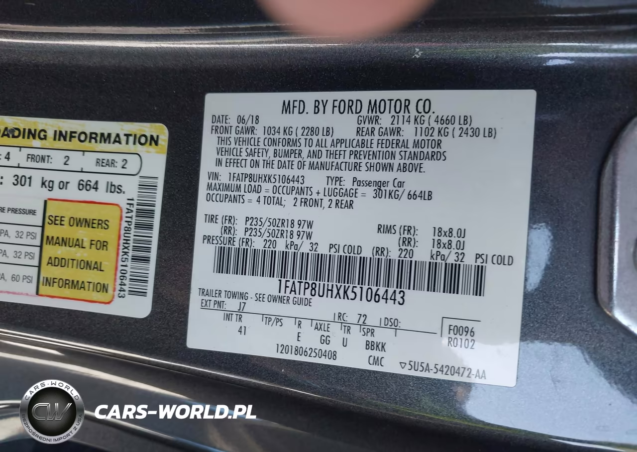 2019 Ford Mustang Ecoboost Premium VIN:1FATP8UHXK5106443 - 9