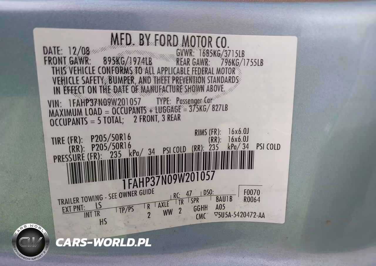 2009 Ford Focus Sel VIN:1FAHP37N09W201057 - 9