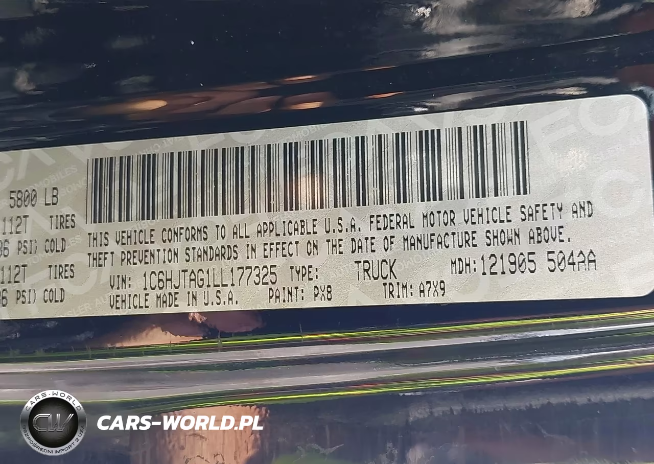 2020 Jeep Gladiator Sport S 4X4 VIN:1C6HJTAG1LL177325 - 9