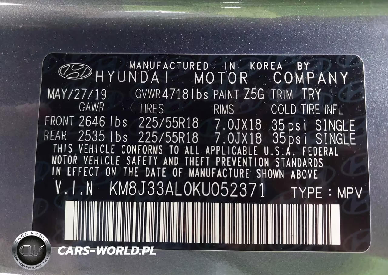 2019 Hyundai Tucson Limited VIN:KM8J33AL0KU052371 - 9