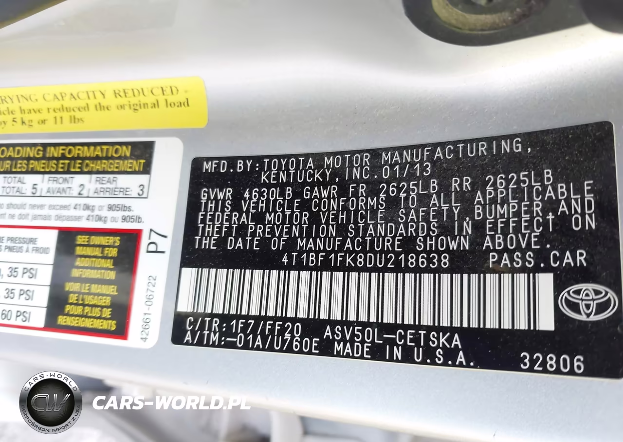 2013 Toyota Camry Se VIN:4T1BF1FK8DU218638 - 9