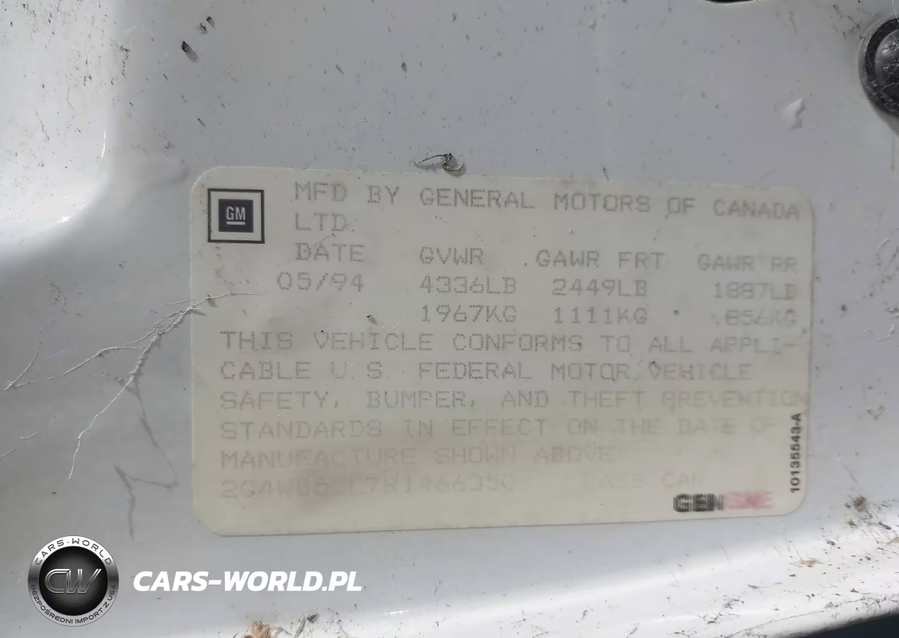 1994 Buick Regal Custom VIN:2G4WB55L7R1466350 - 9