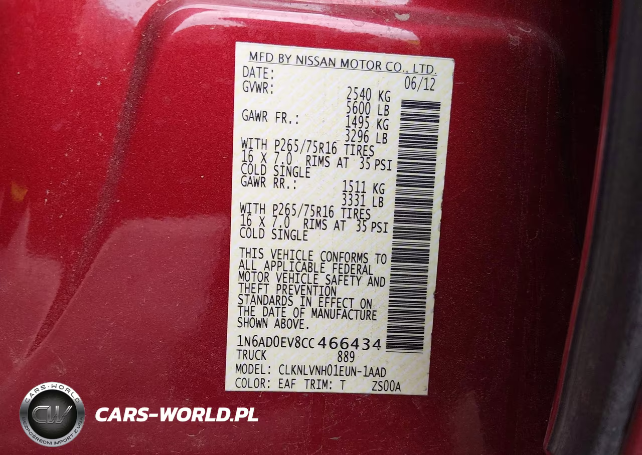 2012 Nissan Frontier Pro-4X VIN:1N6AD0EV8CC466434 - 9