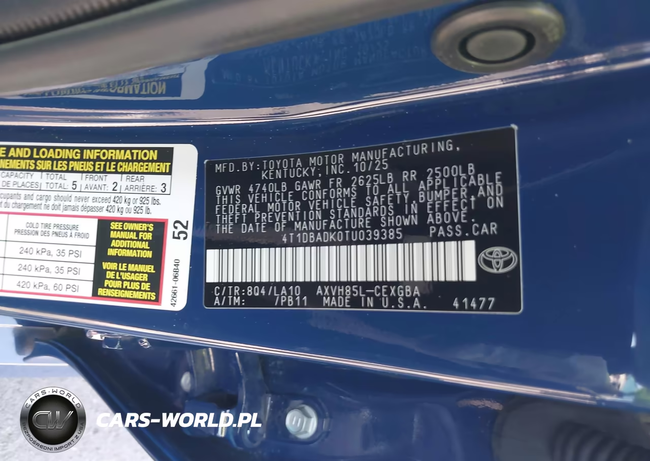 2026 Toyota Camry Xle VIN:4T1DBADK0TU039385 - 9
