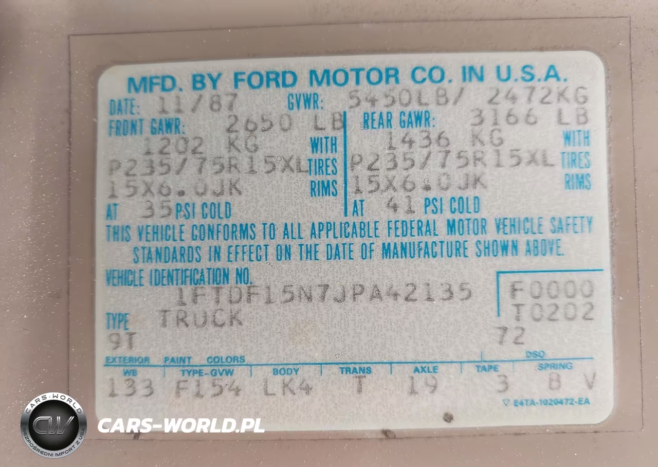 1988 Ford F150 VIN:1FTDF15N7JPA42135 - 9