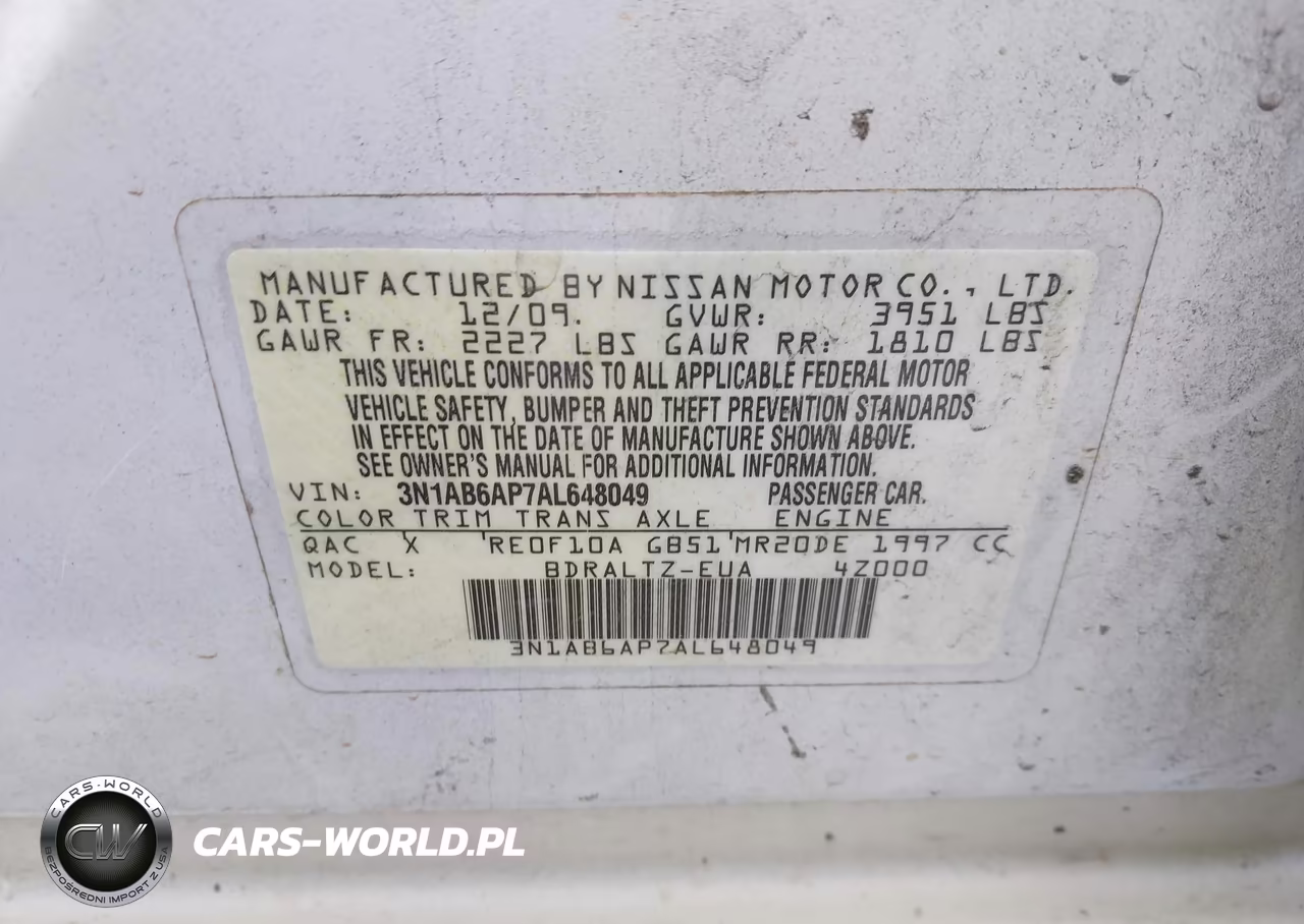 2010 Nissan Sentra 2.0S VIN:3N1AB6AP7AL648049 - 9