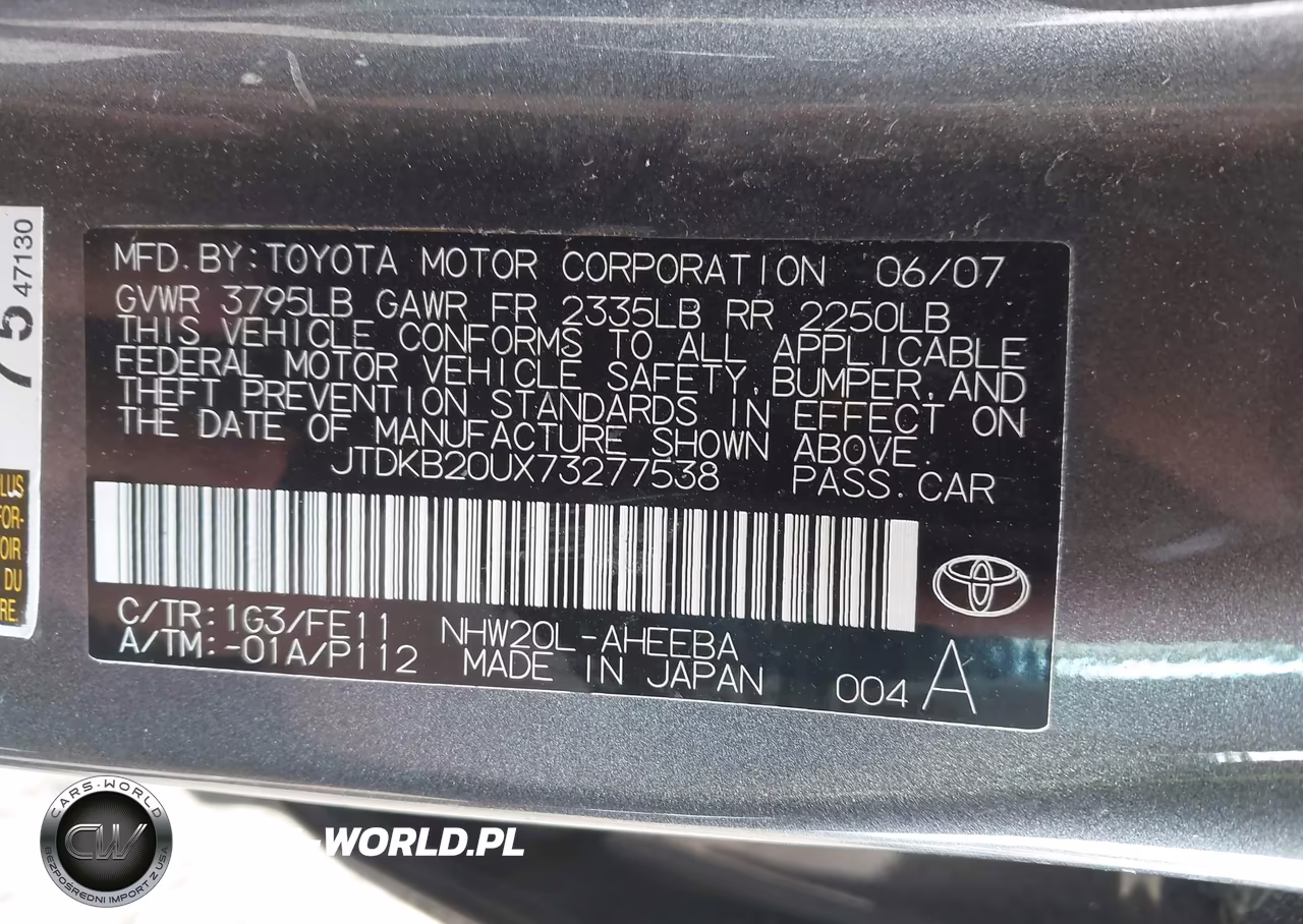 2007 Toyota Prius VIN:JTDKB20UX73277538 - 9