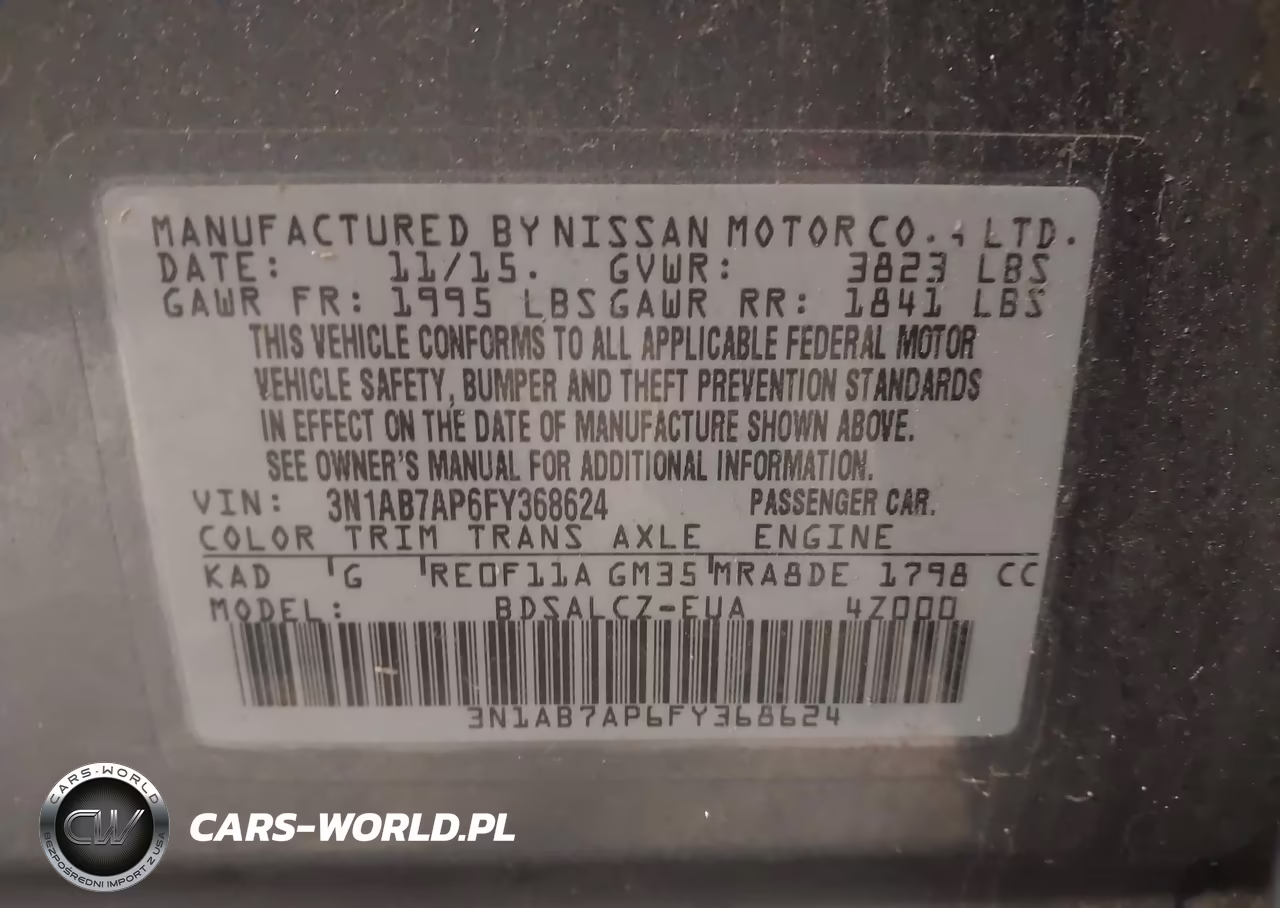 2015 Nissan Sentra S VIN:3N1AB7AP6FY368624 - 9