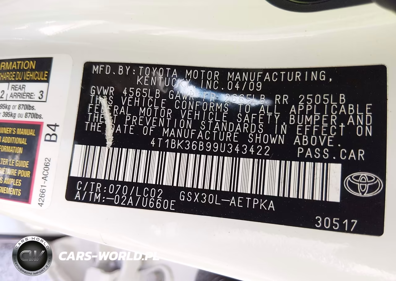2009 Toyota Avalon Limited VIN:4T1BK36B99U343422 - 9