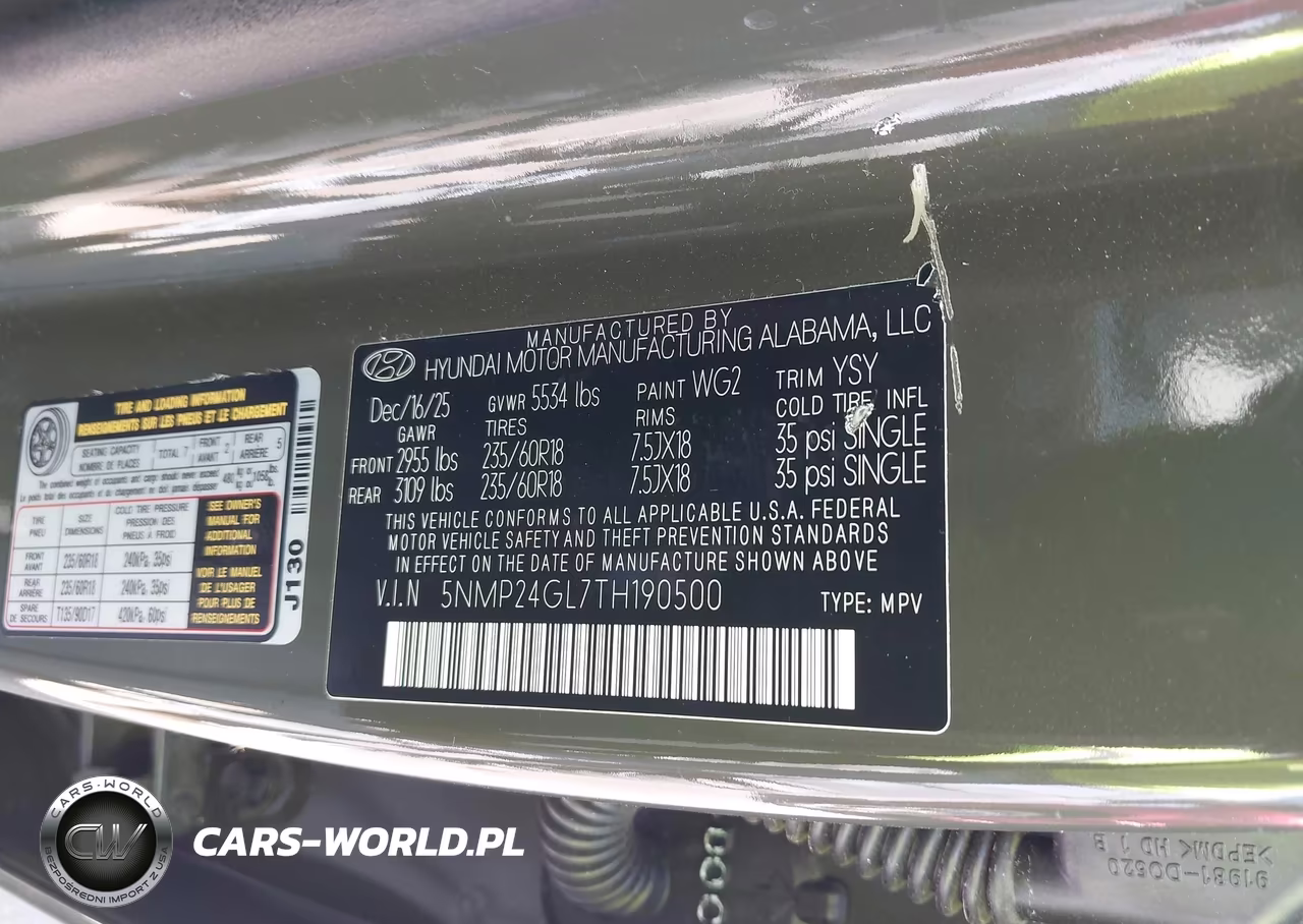 2026 Hyundai Santa Fe Sel VIN:5NMP24GL7TH190500 - 9