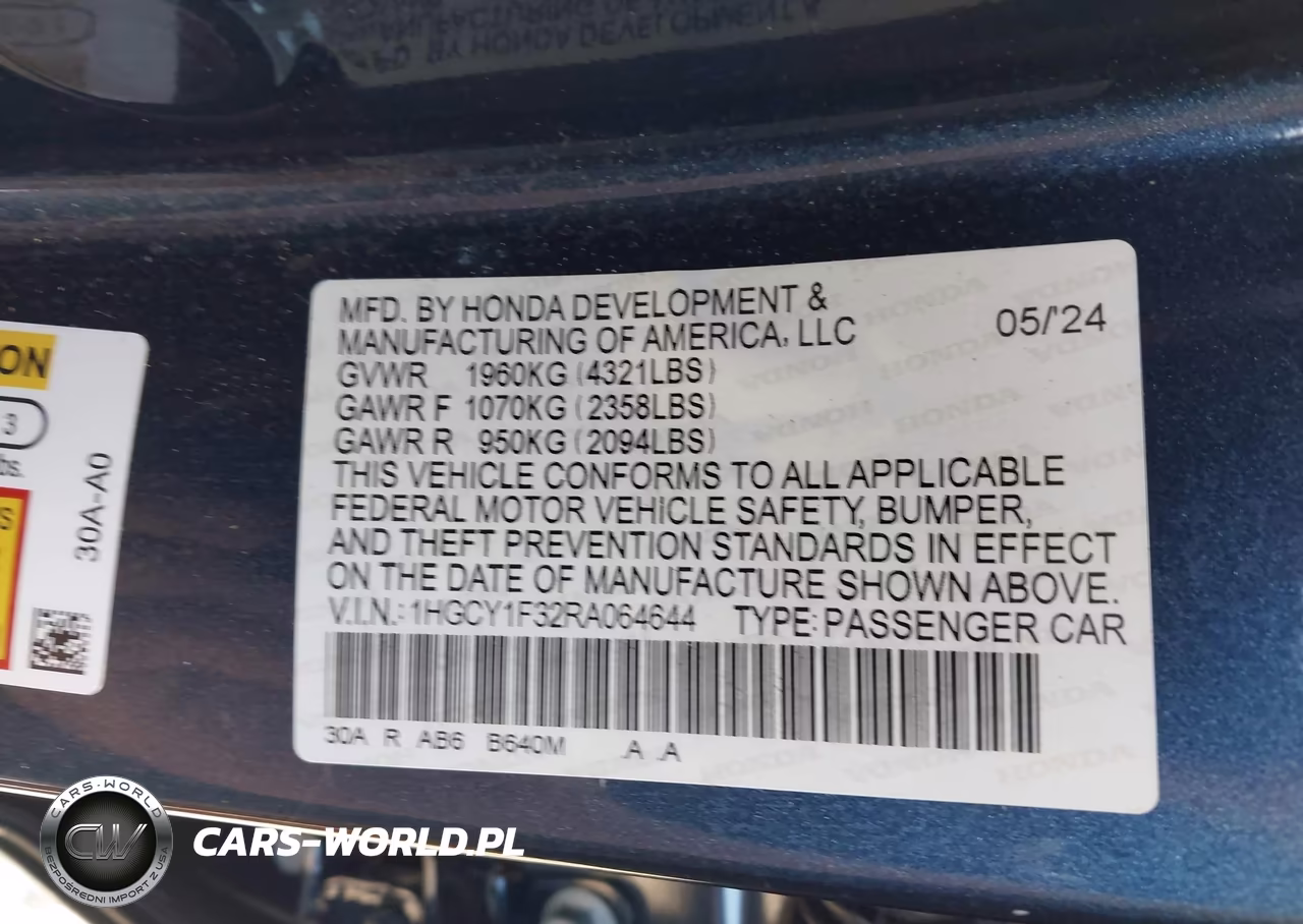 2024 Honda Accord Ex VIN:1HGCY1F32RA064644 - 9