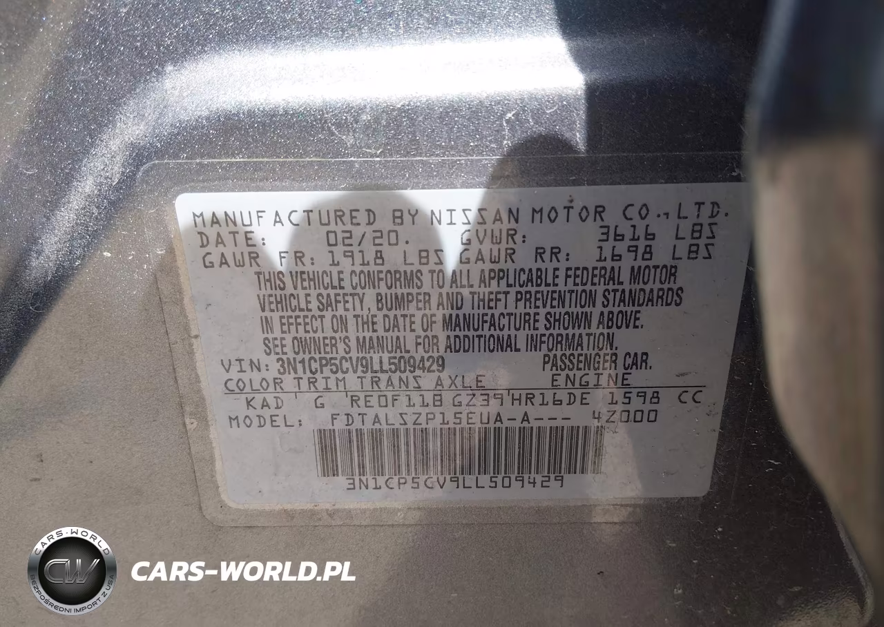 2020 Nissan Kicks Sv Xtronic Cvt VIN:3N1CP5CV9LL509429 - 9