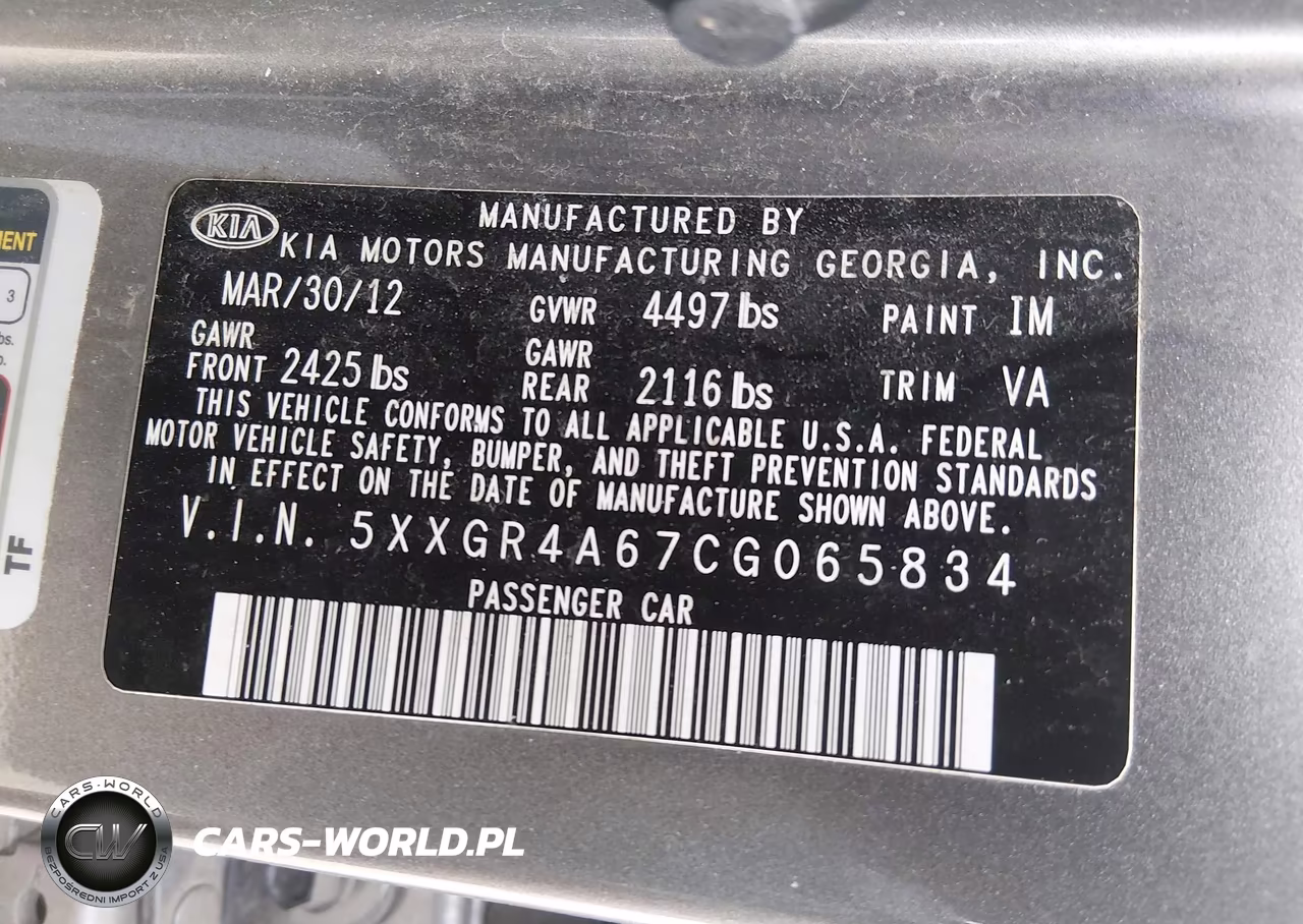 2012 Kia Optima Sx VIN:5XXGR4A67CG065834 - 9