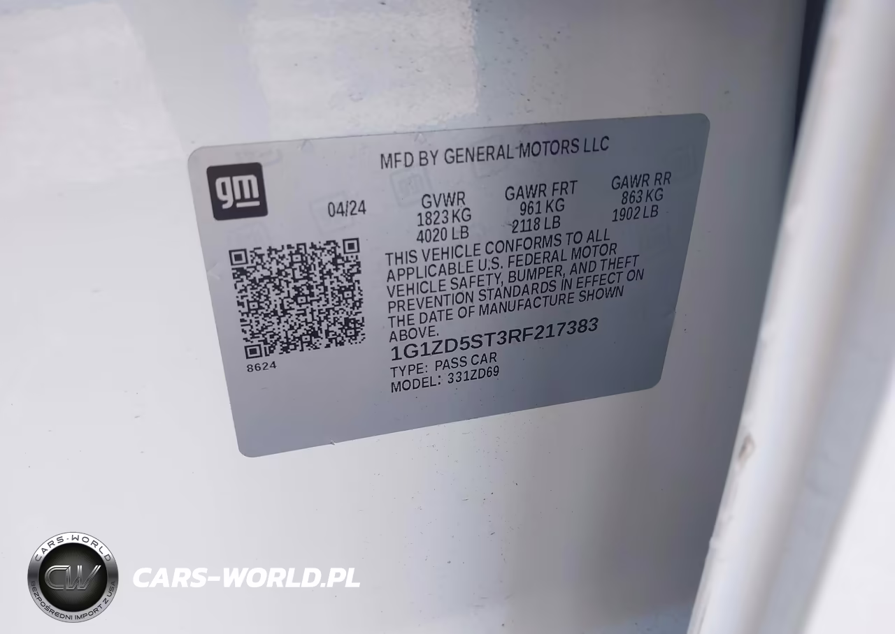 2024 Chevrolet Malibu Fwd 1Lt VIN:1G1ZD5ST3RF217383 - 9