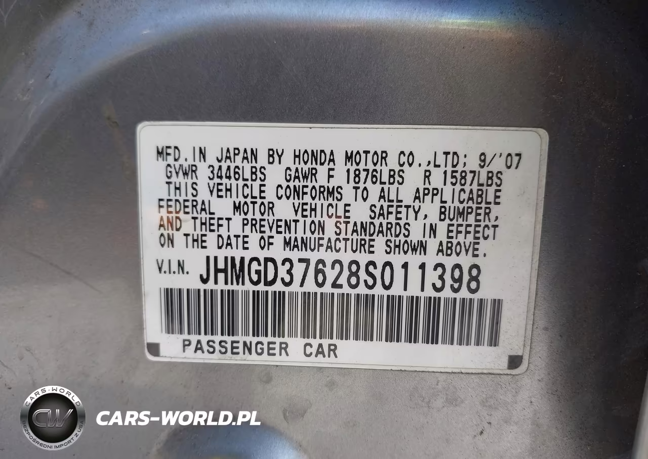 2008 Honda Fit Sport VIN:JHMGD37628S011398 - 9