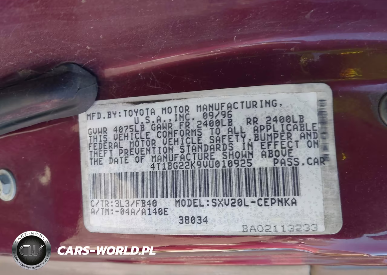 1997 Toyota Camry Le VIN:4T1BG22K9VU010925 - 9