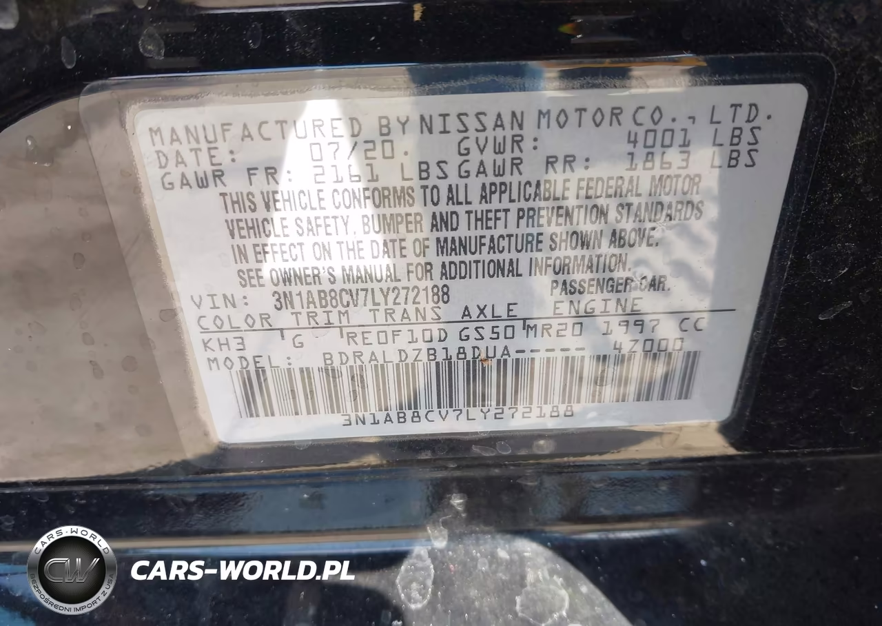 2020 Nissan Sentra Sv Xtronic Cvt VIN:3N1AB8CV7LY272188 - 9