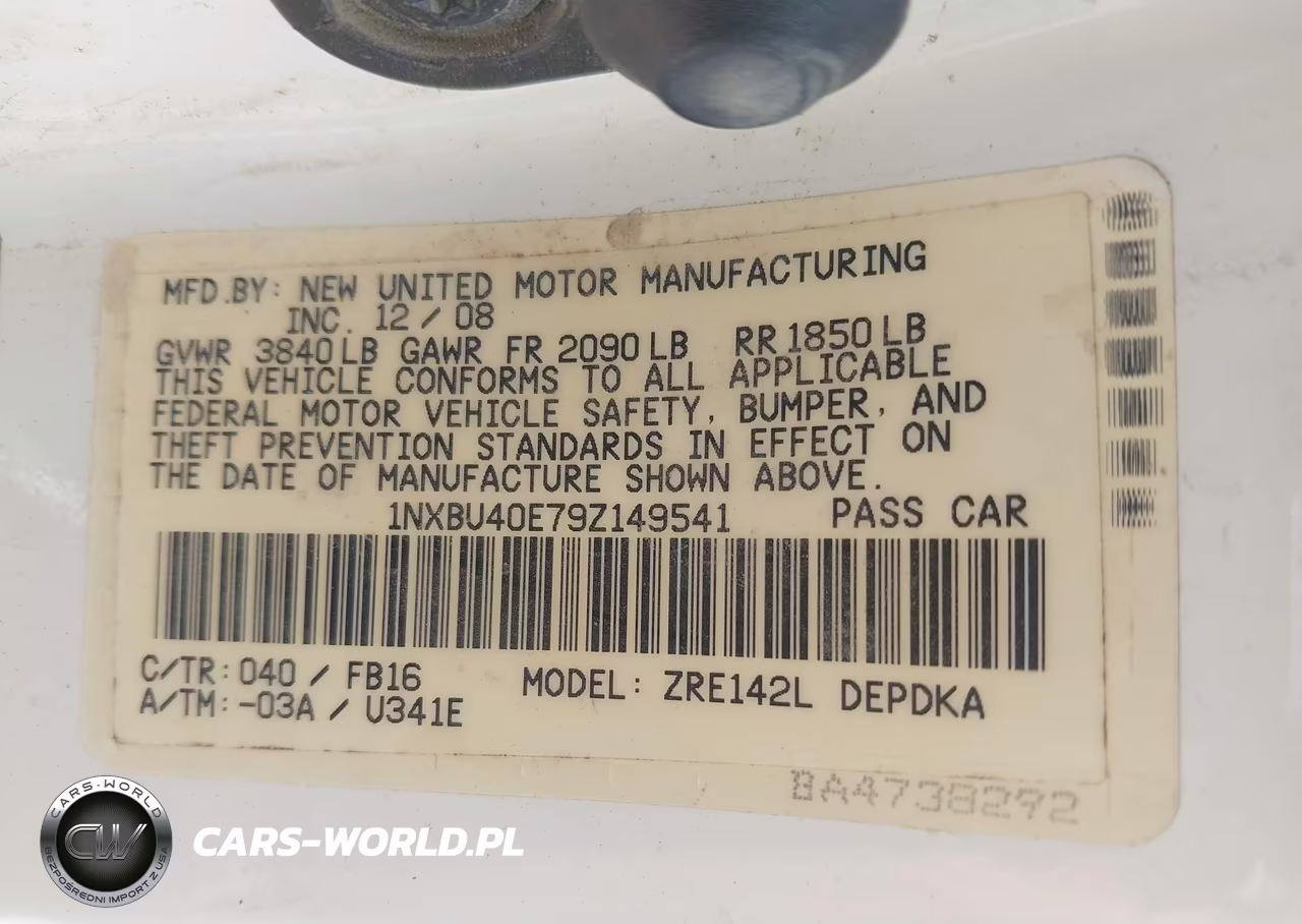 2009 Toyota Corolla VIN:1NXBU40E79Z149541 - 9