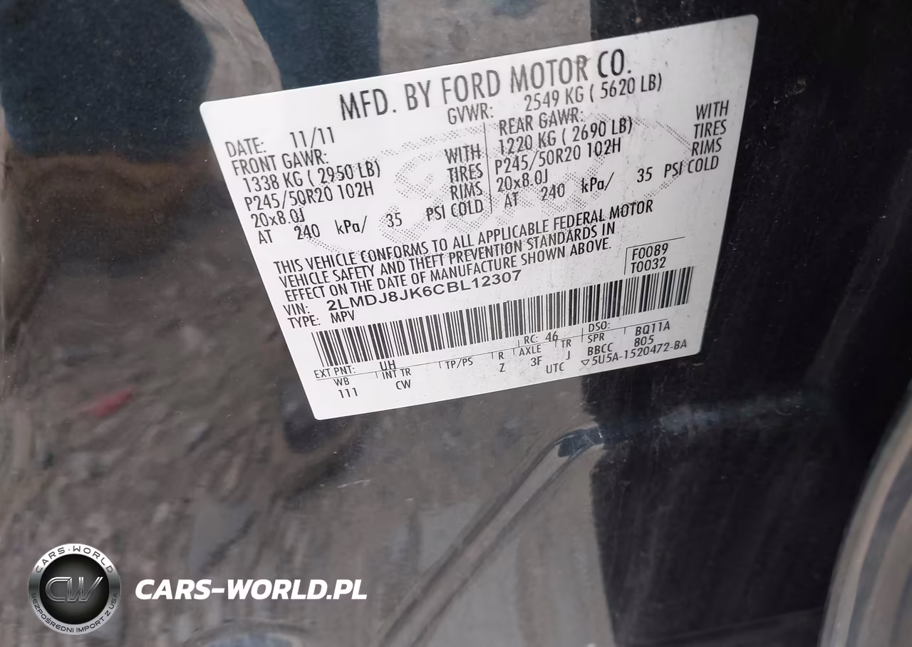 2012 Lincoln Mkx VIN:2LMDJ8JK6CBL12307 - 9