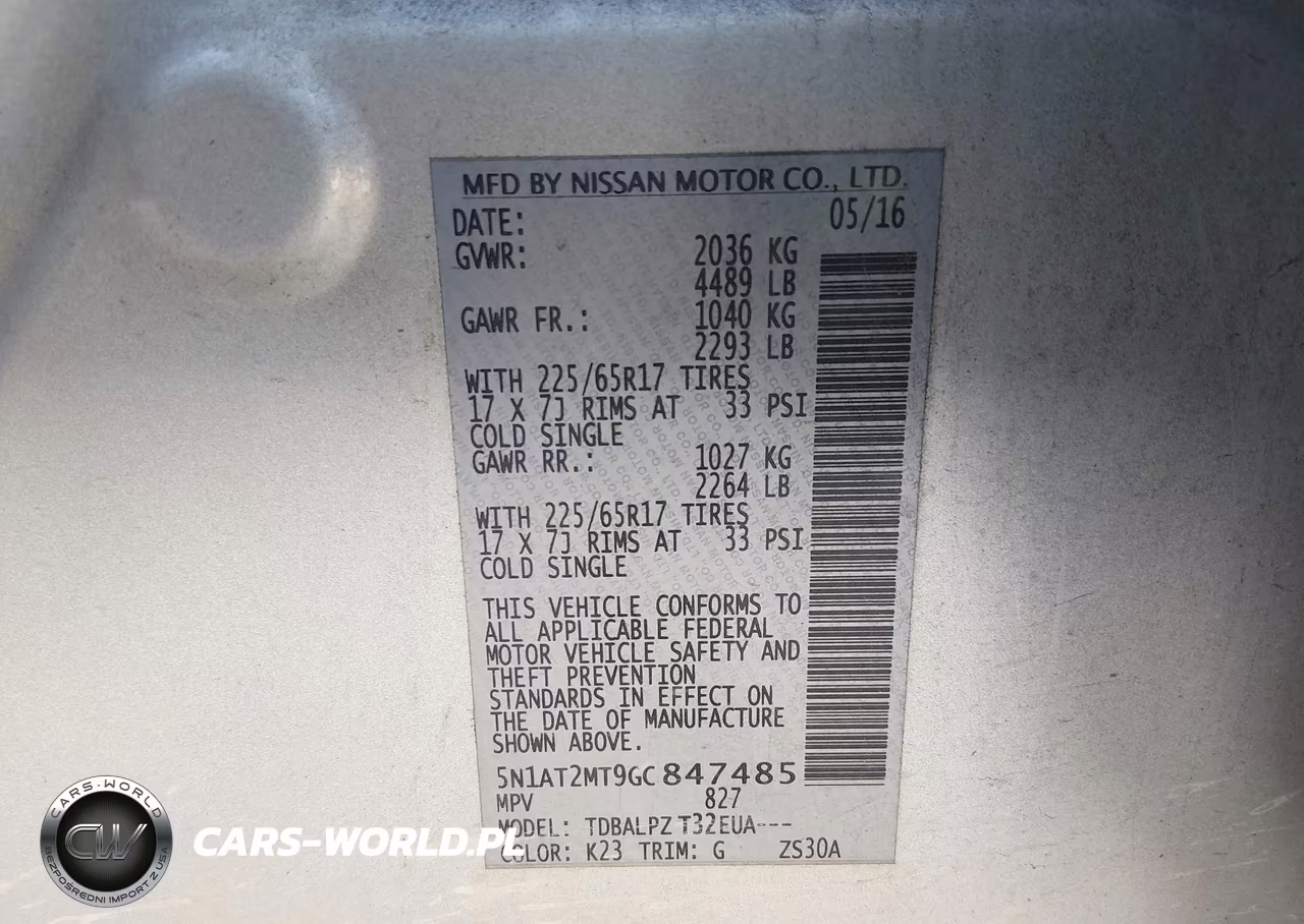 2016 Nissan Rogue S VIN:5N1AT2MT9GC847485 - 9