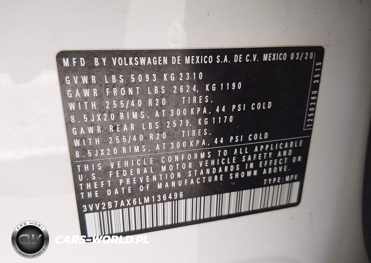 2020 Volkswagen Tiguan 2.0T Se-2.0T Se R-Line Black-2.0T Sel VIN:3VV2B7AX6LM136496 - 9