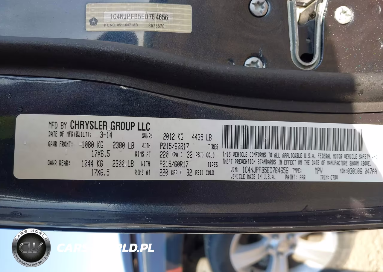 2014 Jeep Patriot Latitude VIN:1C4NJPFB5ED764656 - 9