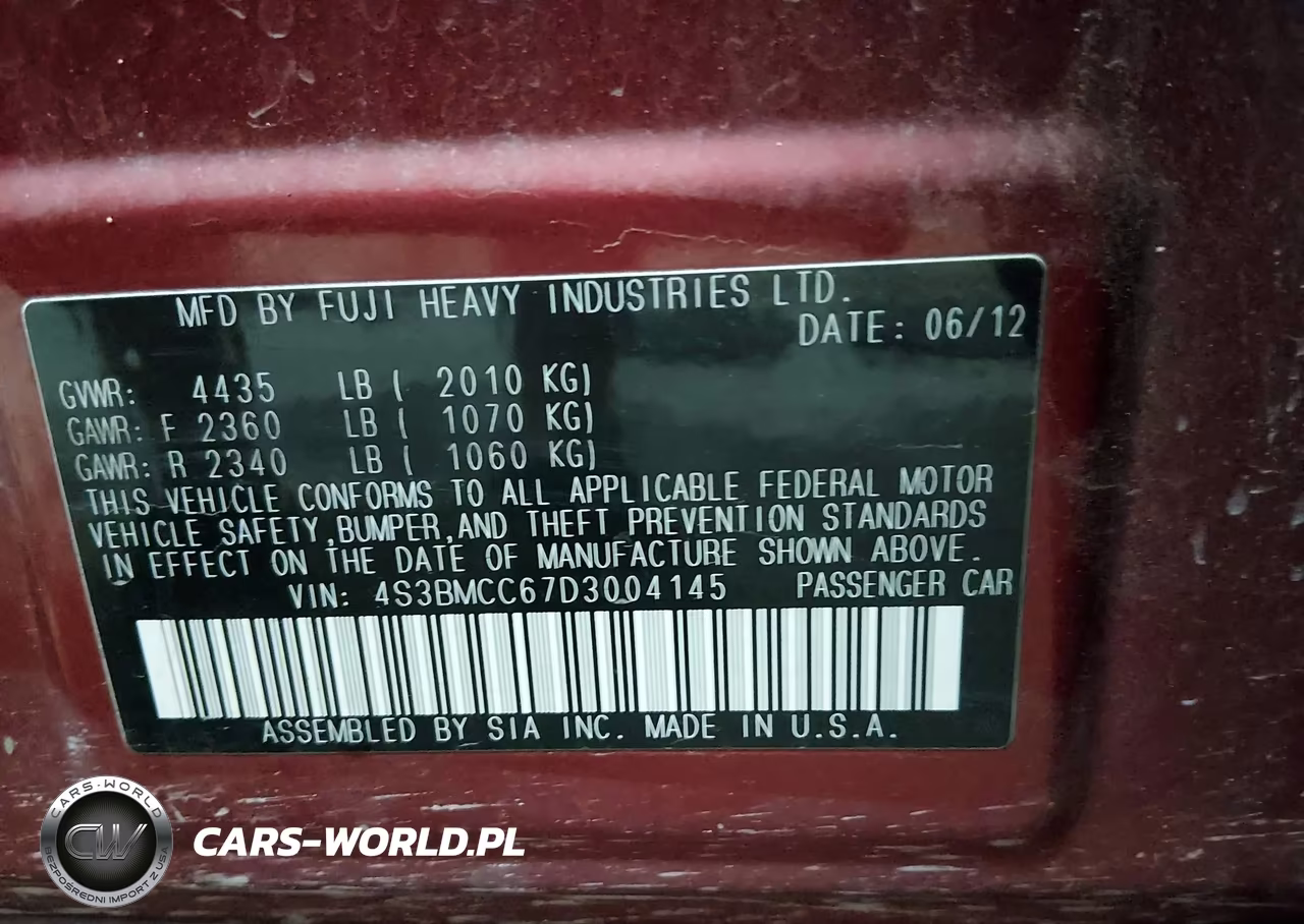 2013 Subaru Legacy 2.5I Premium VIN:4S3BMCC67D3004145 - 9