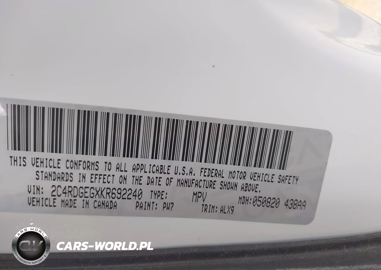 2019 Dodge Grand Caravan Gt VIN:2C4RDGEGXKR692240 - 9