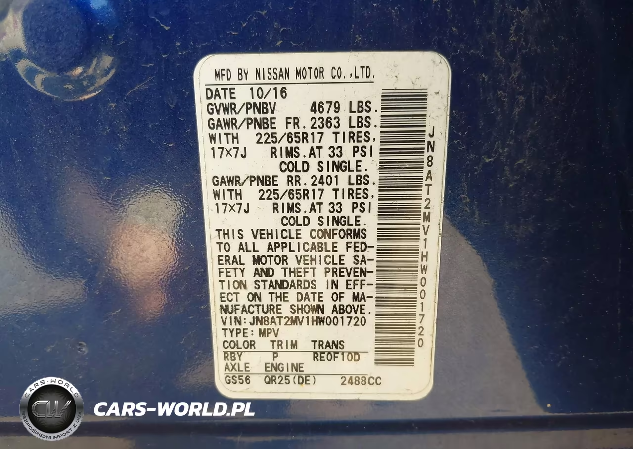 2017 Nissan Rogue S VIN:JN8AT2MV1HW001720 - 9