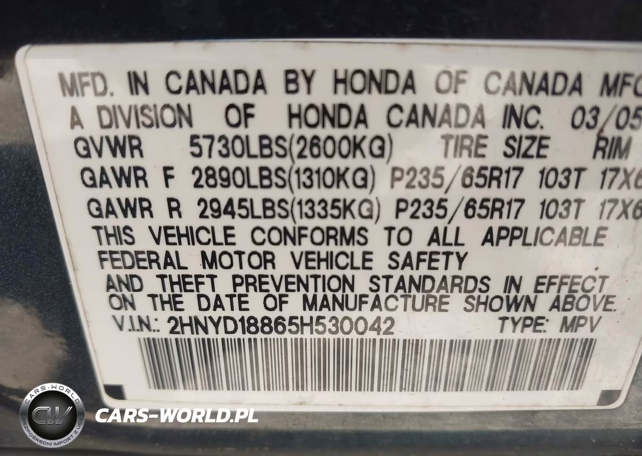 2005 Acura Mdx VIN:2HNYD18865H530042 - 9