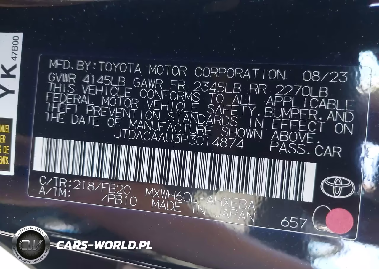 2023 Toyota Prius Le VIN:JTDACAAU3P3014874 - 9
