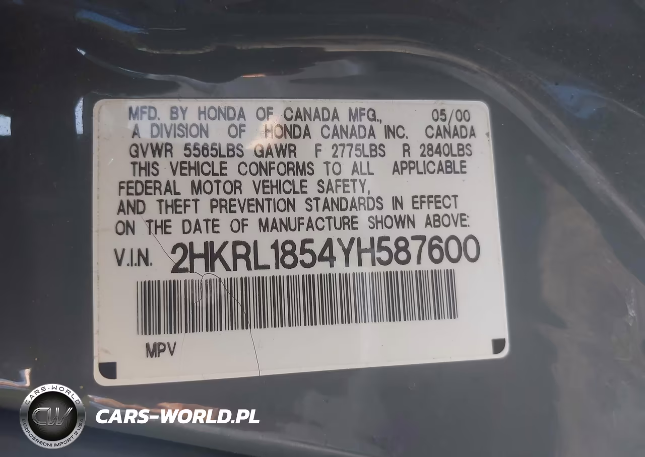 2000 Honda Odyssey Lx VIN:2HKRL1854YH587600 - 9